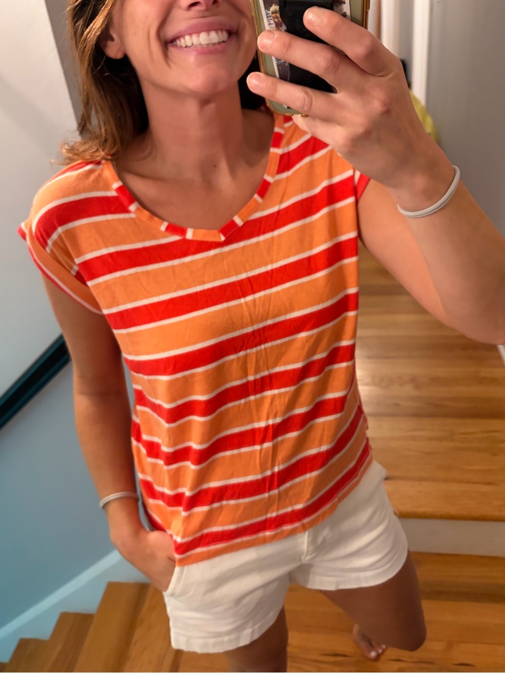 NWT splendid sample v neck striped tee y2k baby tee